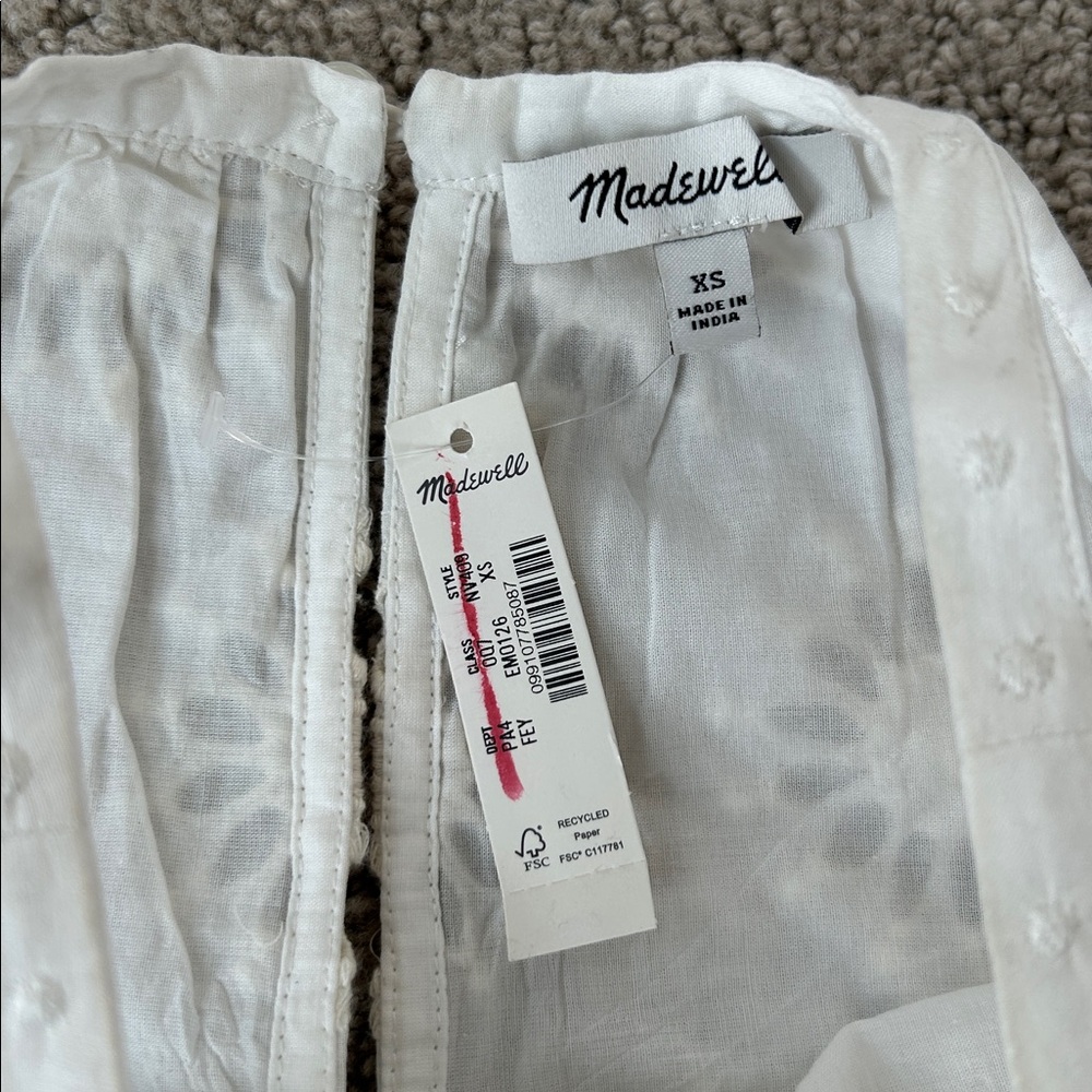 Madewell Aubriella Dress Embroidered Drop-Waist Maxi Dress Floral Eyelet XS NEW - Picture 10 of 14